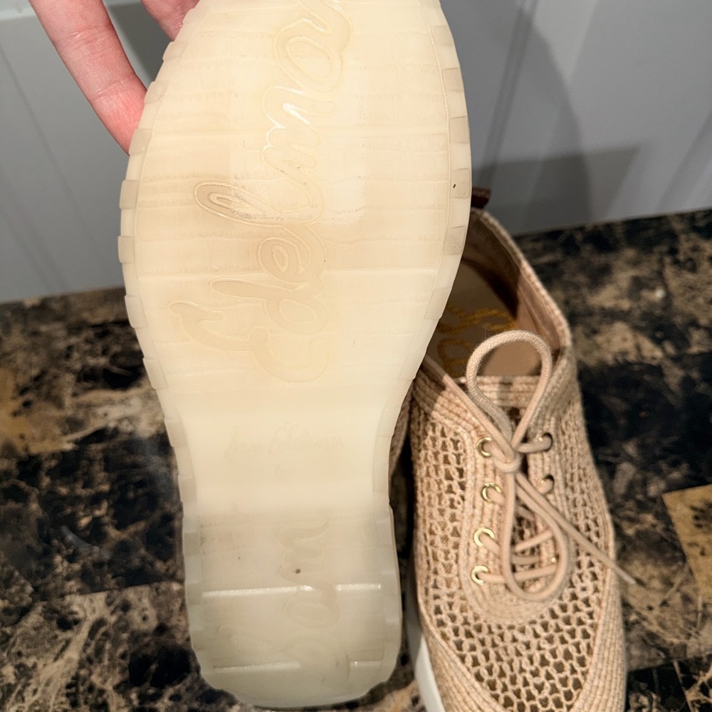 Sam Edelman Beige Woven Lace-Up Sneakers 6.5 Womens - Picture 5 of 5